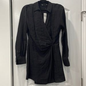 Zara long sleeve black dress